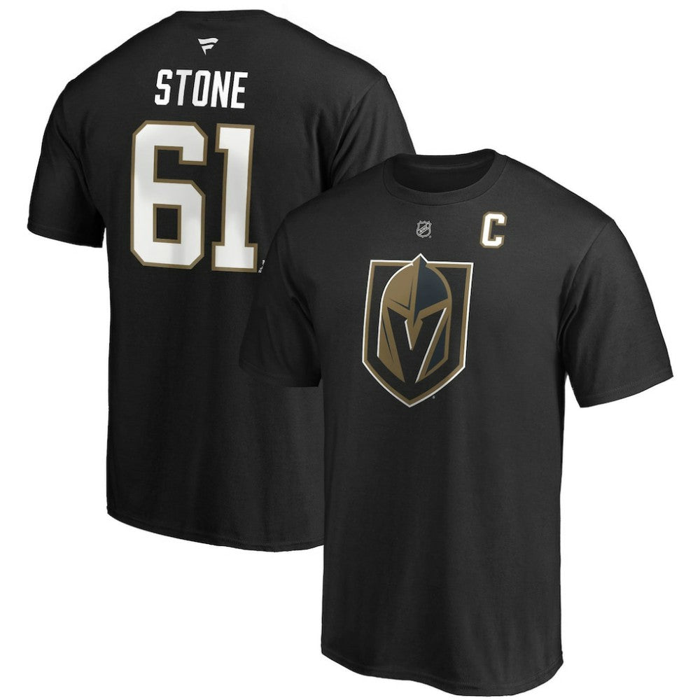 Mark Stone Vegas Golden Knights Fanatics Authentic Stack Player Name & Number Captain Patch T-Shirt - Black - NHL 4363048