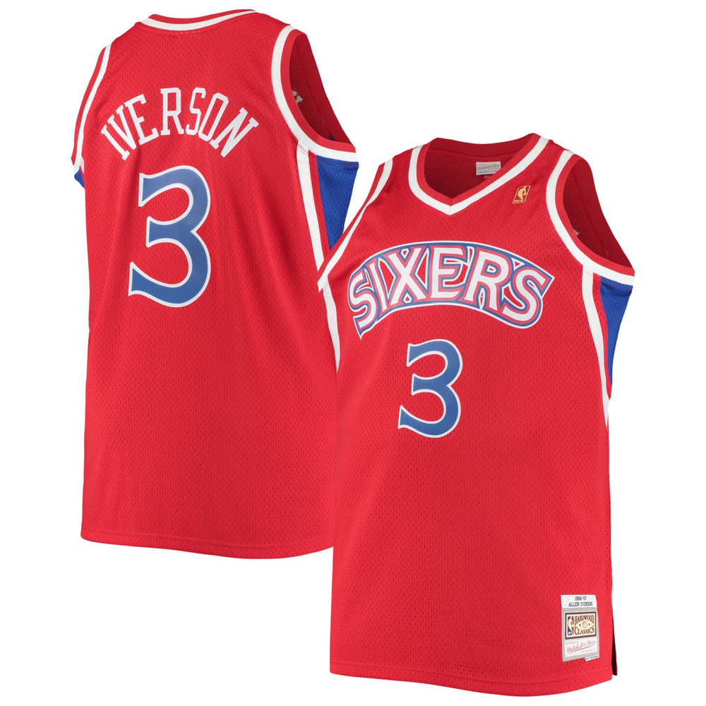Allen Iverson Philadelphia 76ers 1996/97 Big & Tall Hardwood Classics Swingman Jersey Red | Mitchell & Ness discount