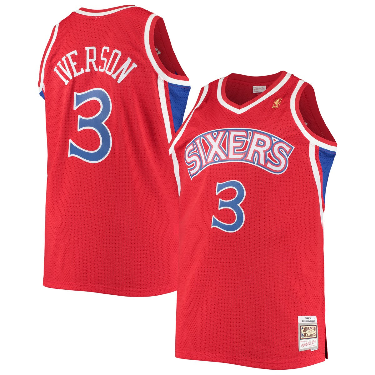 Allen Iverson Philadelphia 76ers 1996/97 Big & Tall Hardwood Classics Swingman Jersey Red | Mitchell & Ness discount