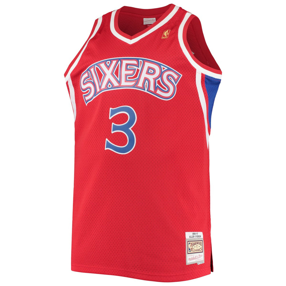 Allen Iverson Philadelphia 76ers 1996/97 Big & Tall Hardwood Classics Swingman Jersey Red | Mitchell & Ness discount