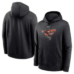 Baltimore Orioles Nike Alternate Logo Club Pullover Hoodie - Black - Nike Online