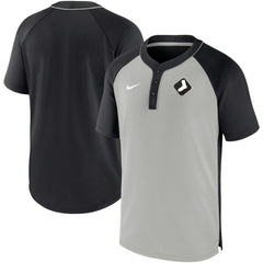 Chicago White Sox Nike City Plate Performance Henley Raglan T-Shirt - Black/Silver - Nike Sale