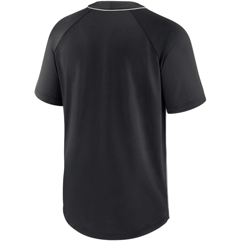 Chicago White Sox Nike City Plate Performance Henley Raglan T-Shirt - Black/Silver - Nike Sale