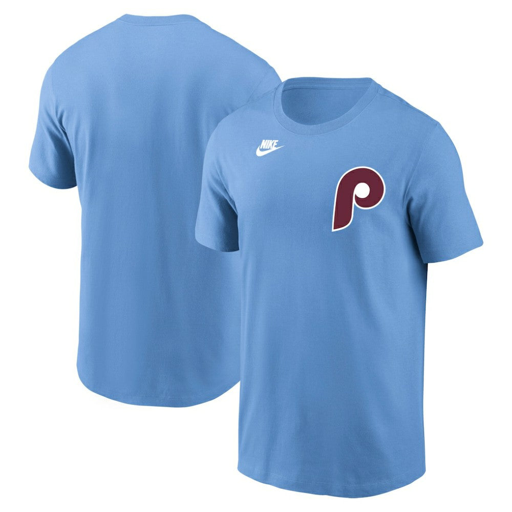 Philadelphia Phillies Nike Cooperstown Collection Wordmark T-Shirt - Light Blue - Nike Discount