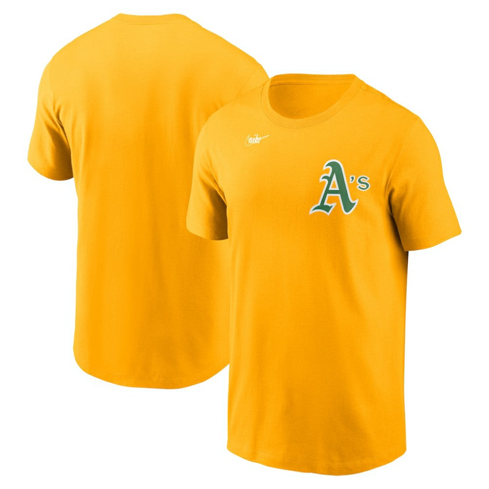 Athletics Nike Cooperstown Collection Wordmark T-Shirt - Gold - Nike Sale