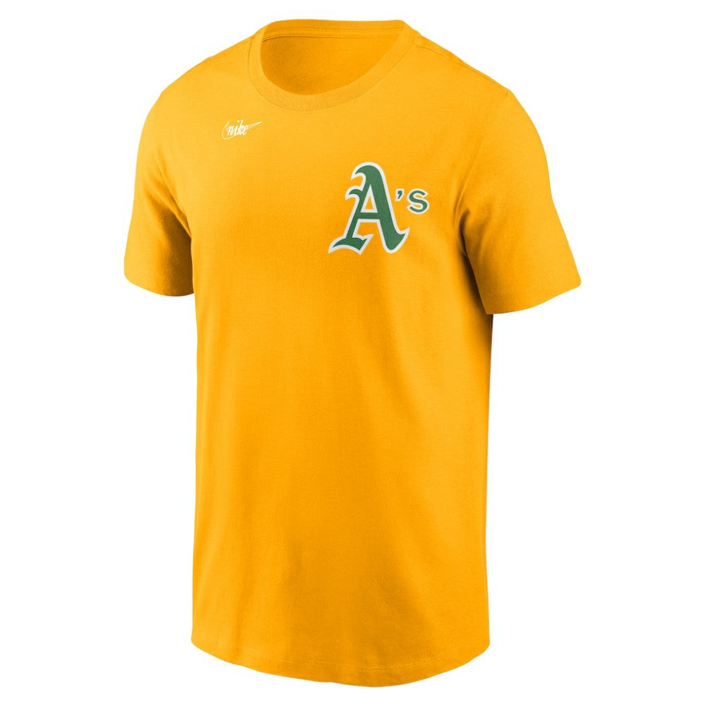 Athletics Nike Cooperstown Collection Wordmark T-Shirt - Gold - Nike Sale