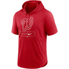 Washington Nationals Nike Lockup Performance Short Sleeve Lightweight Hooded Top - Red - Nike Online