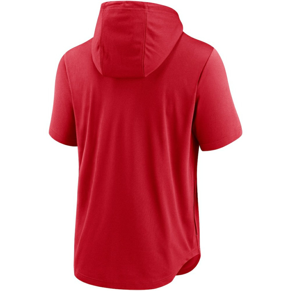 Washington Nationals Nike Lockup Performance Short Sleeve Lightweight Hooded Top - Red - Nike Online