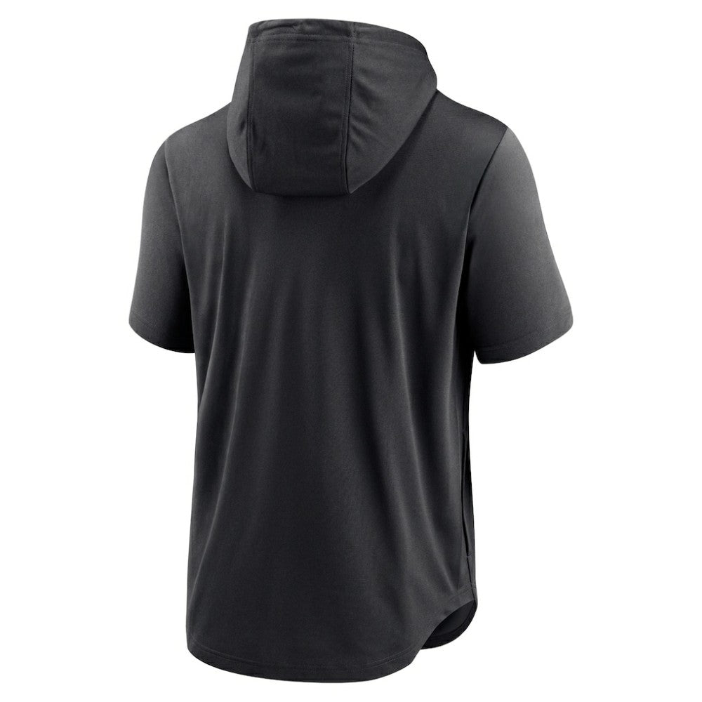 Colorado Rockies Nike Lockup Performance Short Sleeve Lightweight Hooded Top - Black - Nike Lifestyle