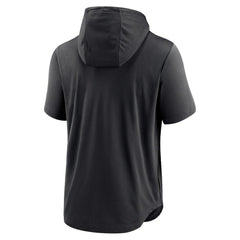 Colorado Rockies Nike Lockup Performance Short Sleeve Lightweight Hooded Top - Black - Nike Lifestyle