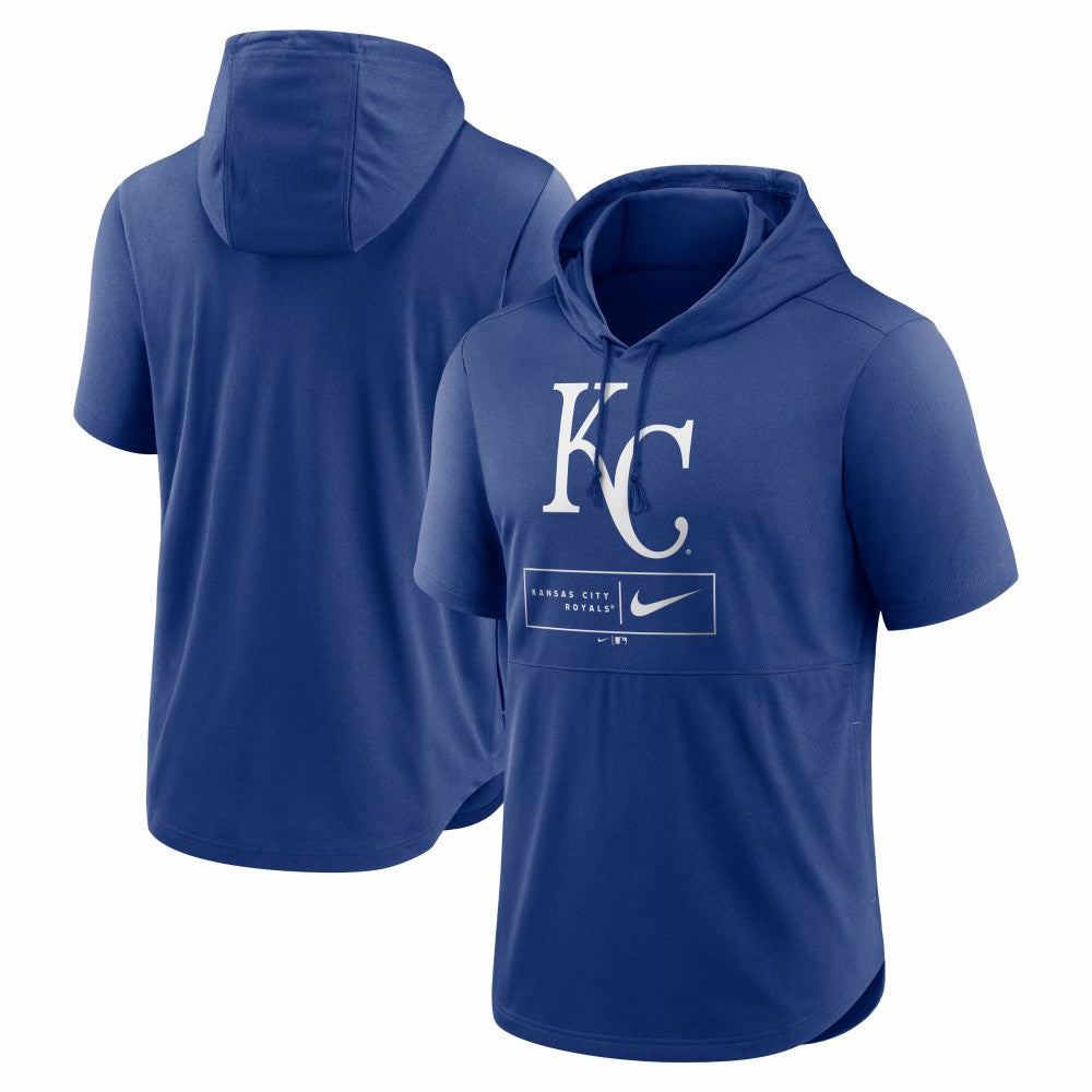Kansas City Royals Nike Lockup Performance Short Sleeve Lightweight Hooded Top - Royal - Nike on Sale