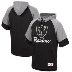 Mitchell & Ness Las Vegas Raiders Home Advantage Raglan Short Sleeve Pullover Hoodie Black