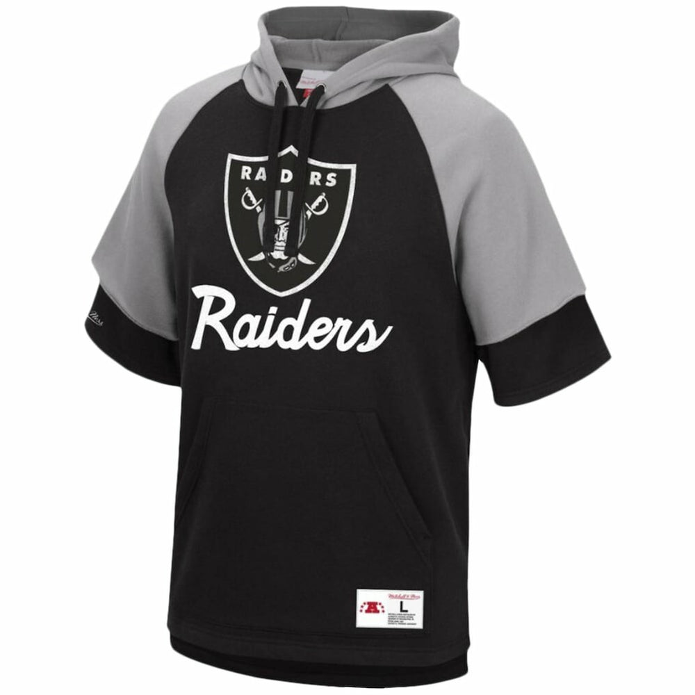 Mitchell & Ness Las Vegas Raiders Home Advantage Raglan Short Sleeve Pullover Hoodie Black