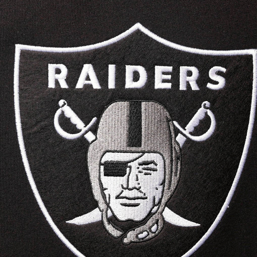 Mitchell & Ness Las Vegas Raiders Home Advantage Raglan Short Sleeve Pullover Hoodie Black