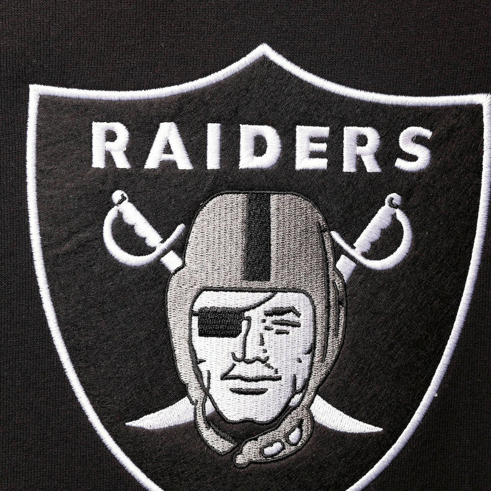 Mitchell & Ness Las Vegas Raiders Home Advantage Raglan Short Sleeve Pullover Hoodie Black