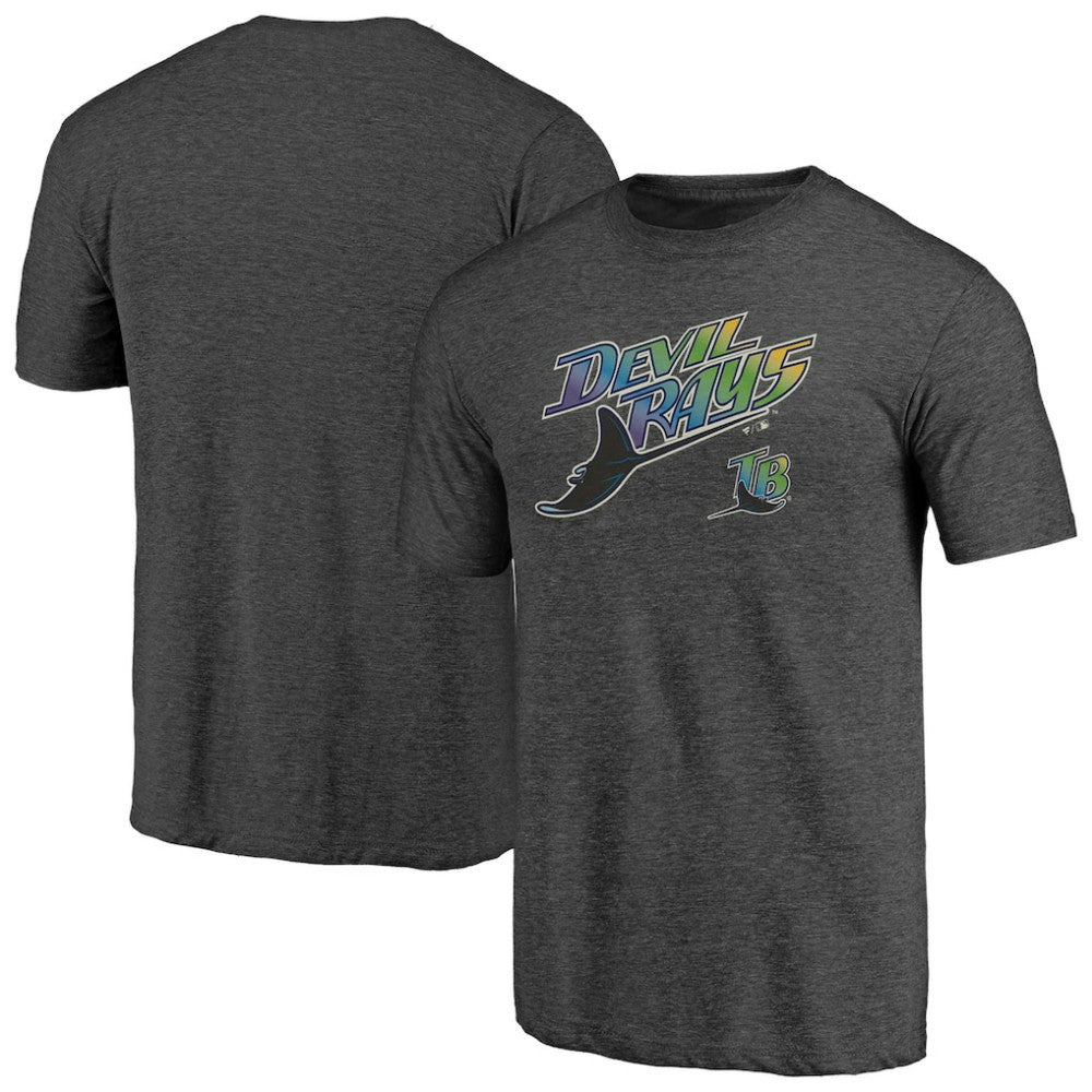 Tampa Bay Rays Fanatics Cooperstown Collection Series Sweep Tri-Blend T-Shirt - Heather Charcoal - Fanatics Sale