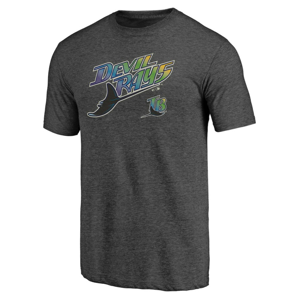 Tampa Bay Rays Fanatics Cooperstown Collection Series Sweep Tri-Blend T-Shirt - Heather Charcoal - Fanatics Sale