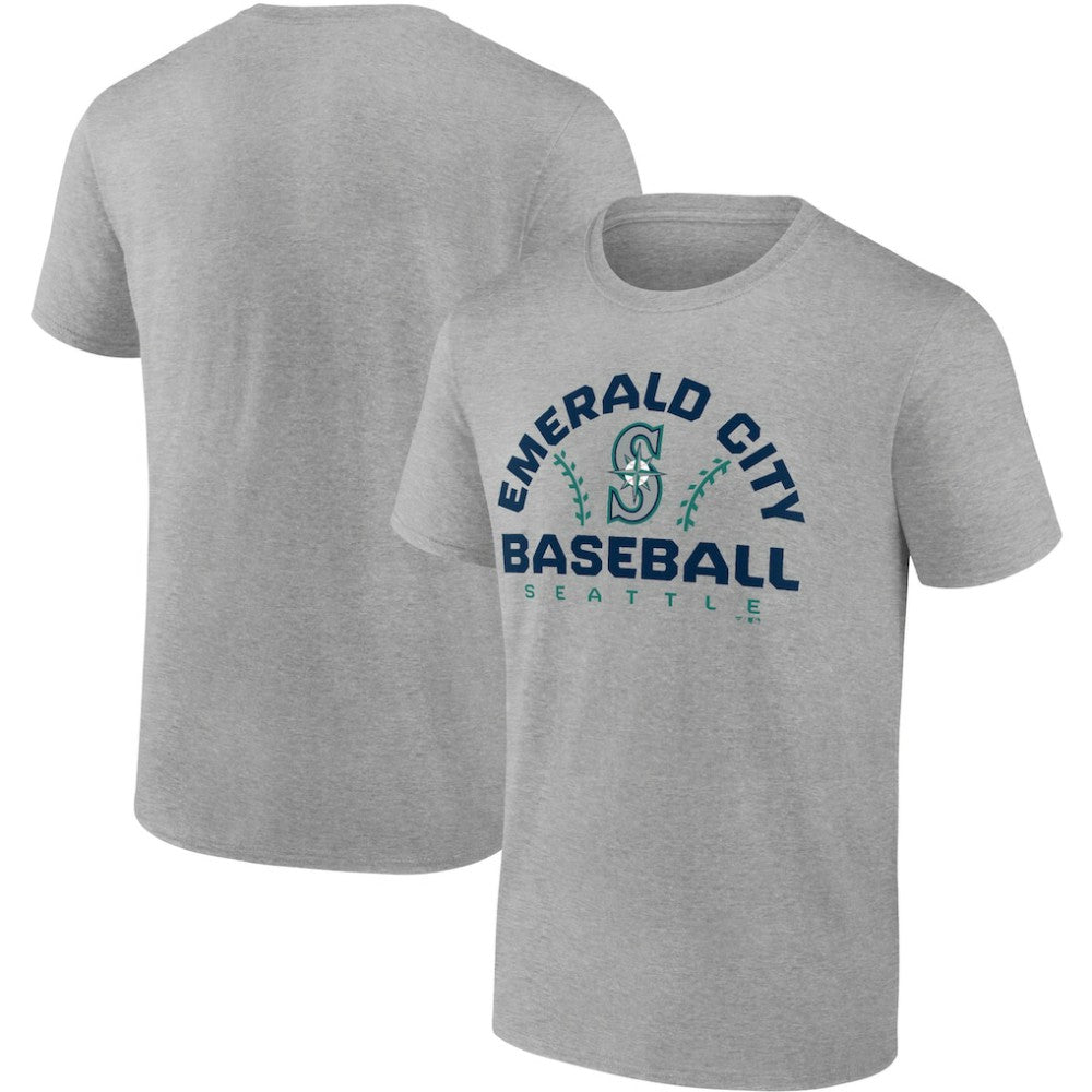 Seattle Mariners Fanatics Iconic Go for Two T-Shirt - Heathered Gray - Fanatics Discount