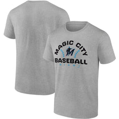 Miami Marlins Fanatics Iconic Go for Two T-Shirt - Heathered Gray - Fanatics Lifestyle