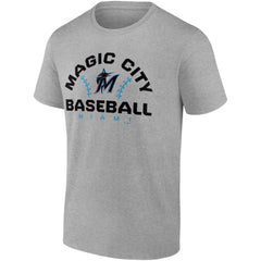 Miami Marlins Fanatics Iconic Go for Two T-Shirt - Heathered Gray - Fanatics Lifestyle