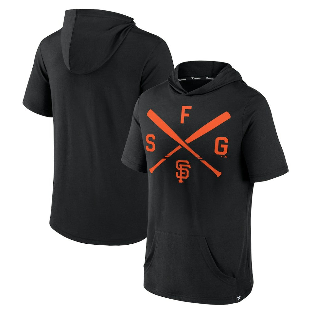 San Francisco Giants Fanatics Iconic Rebel Short Sleeve Hooded Top - Black - Fanatics Lifestyle