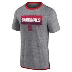 St. Louis Cardinals Fanatics Iconic Team Element Speckled Ringer T-Shirt - Heathered Gray - Fanatics Lifestyle