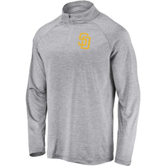 San Diego Padres Fanatics Primary Logo Quarter-Zip Raglan Jacket - Gray - Fanatics Lifestyle