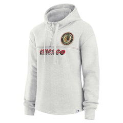 Chicago Blackhawks Fanatics Women's True Classics Legacy Quarter-Zip Hoodie - Ash - NHL 4370583