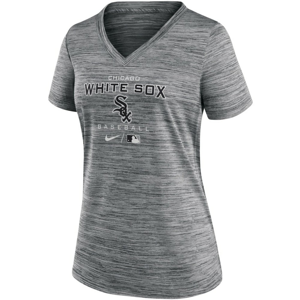 Chicago White Sox Nike Women's Authentic Collection Velocity Performance V-Neck T-Shirt - Anthracite - Nike Online