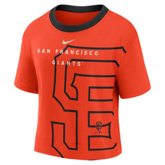 San Francisco Giants Nike Women's Team First High Hip Boxy T-Shirt - Orange/Black - Nike Lifestyle