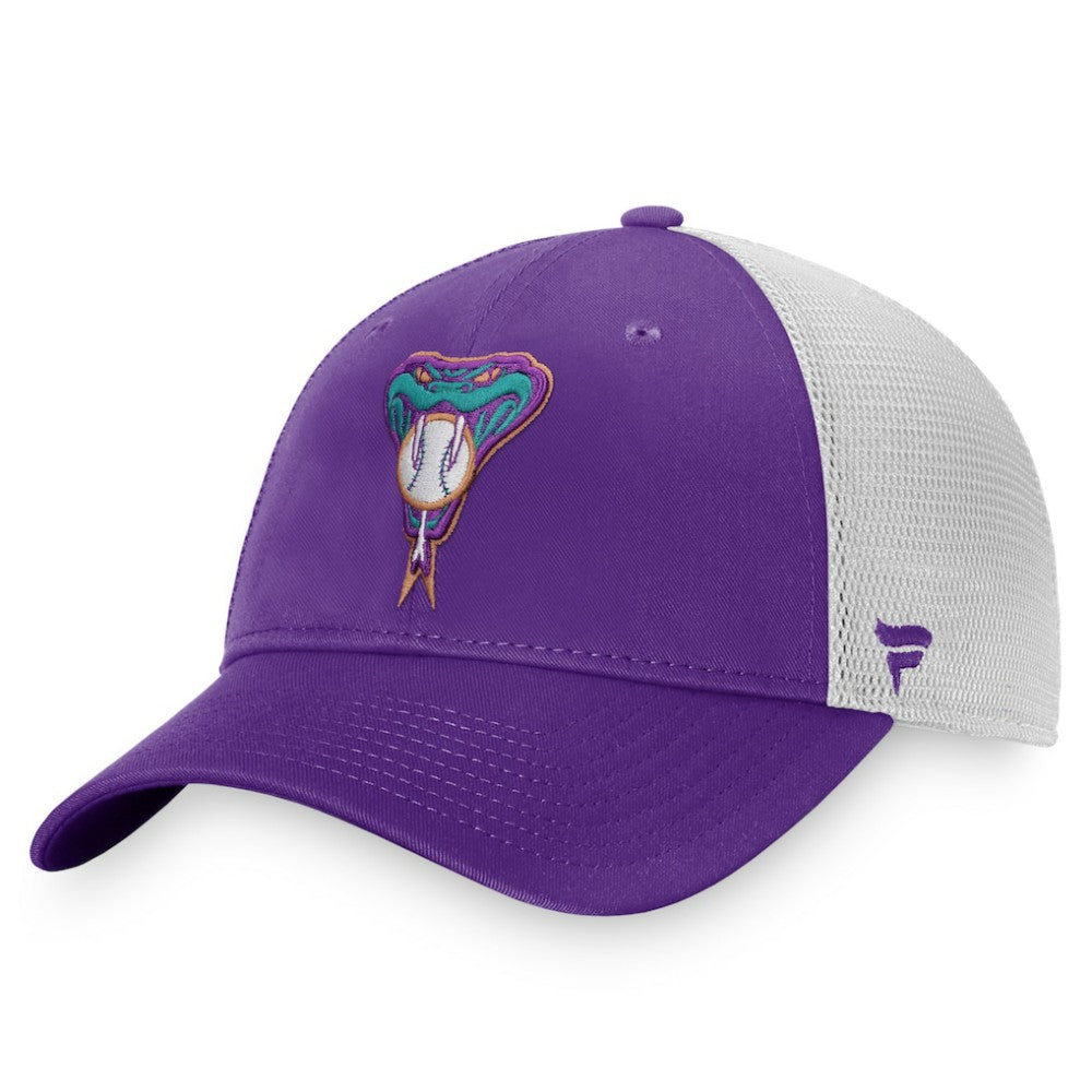 Arizona Diamondbacks Fanatics Cooperstown Collection Core Trucker Snapback Hat - Purple/White - Fanatics Lifestyle