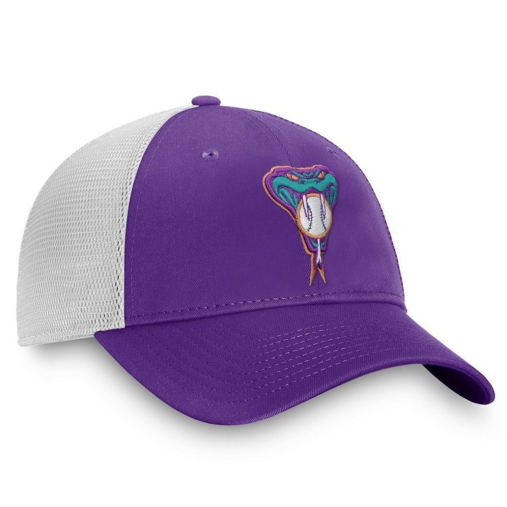 Arizona Diamondbacks Fanatics Cooperstown Collection Core Trucker Snapback Hat - Purple/White - Fanatics Lifestyle