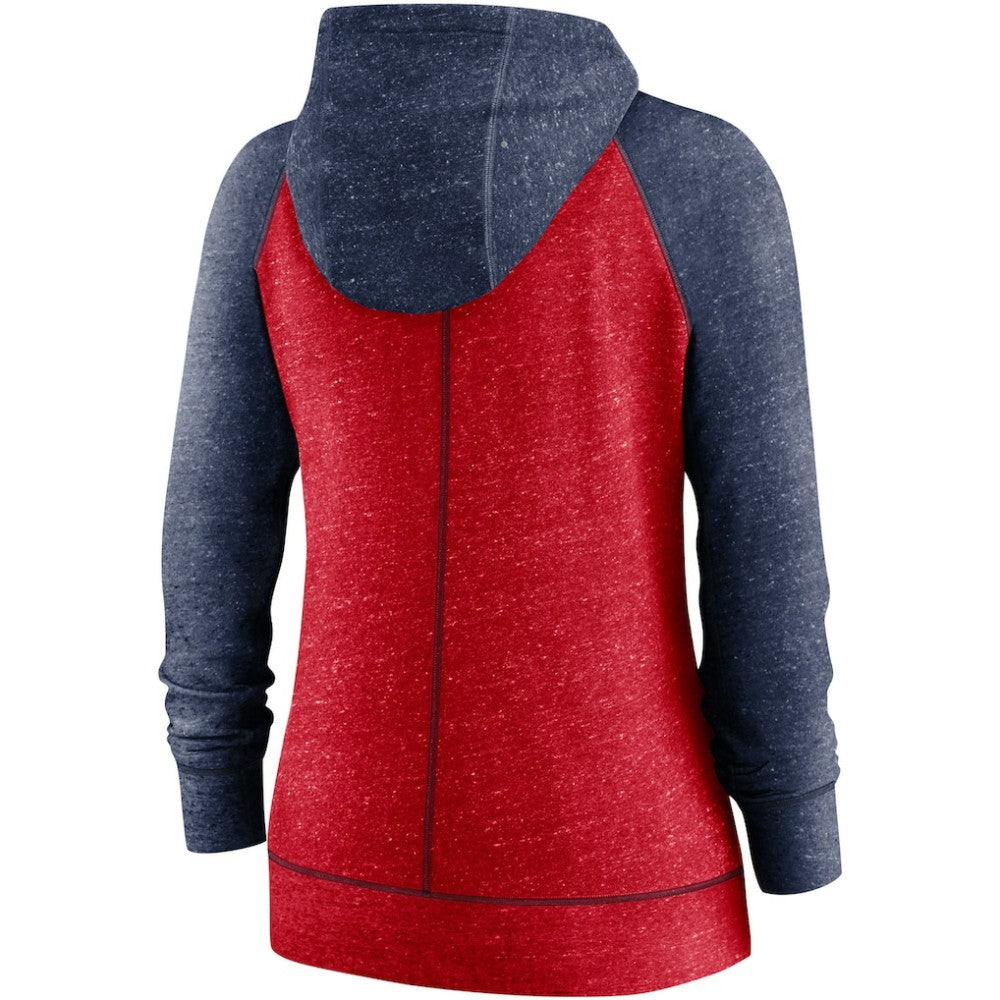 St. Louis Cardinals Nike Women's Split Wordmark Gym Vintage Raglan Lightweight Full-Zip Hoodie - Heather Red/Heather Navy - Nike Sale