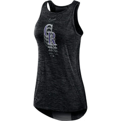 Colorado Rockies Nike Women's Logo Fade High Neck Performance Tank Top - Black - Nike Lifestyle