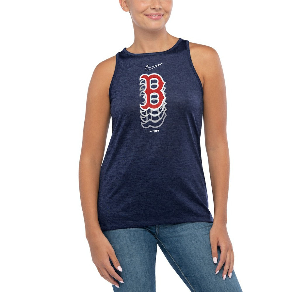 Boston Red Sox Nike Women's Logo Fade High Neck Performance Tank Top - Navy - Nike Lifestyle