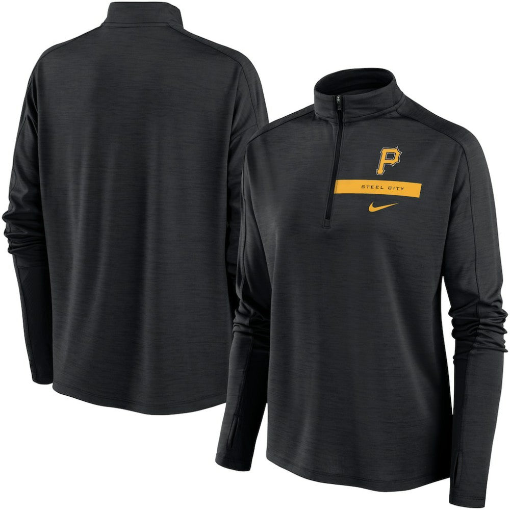 Pittsburgh Pirates Nike Women's Primetime Local Touch Pacer Quarter-Zip Top - Black - Nike Online