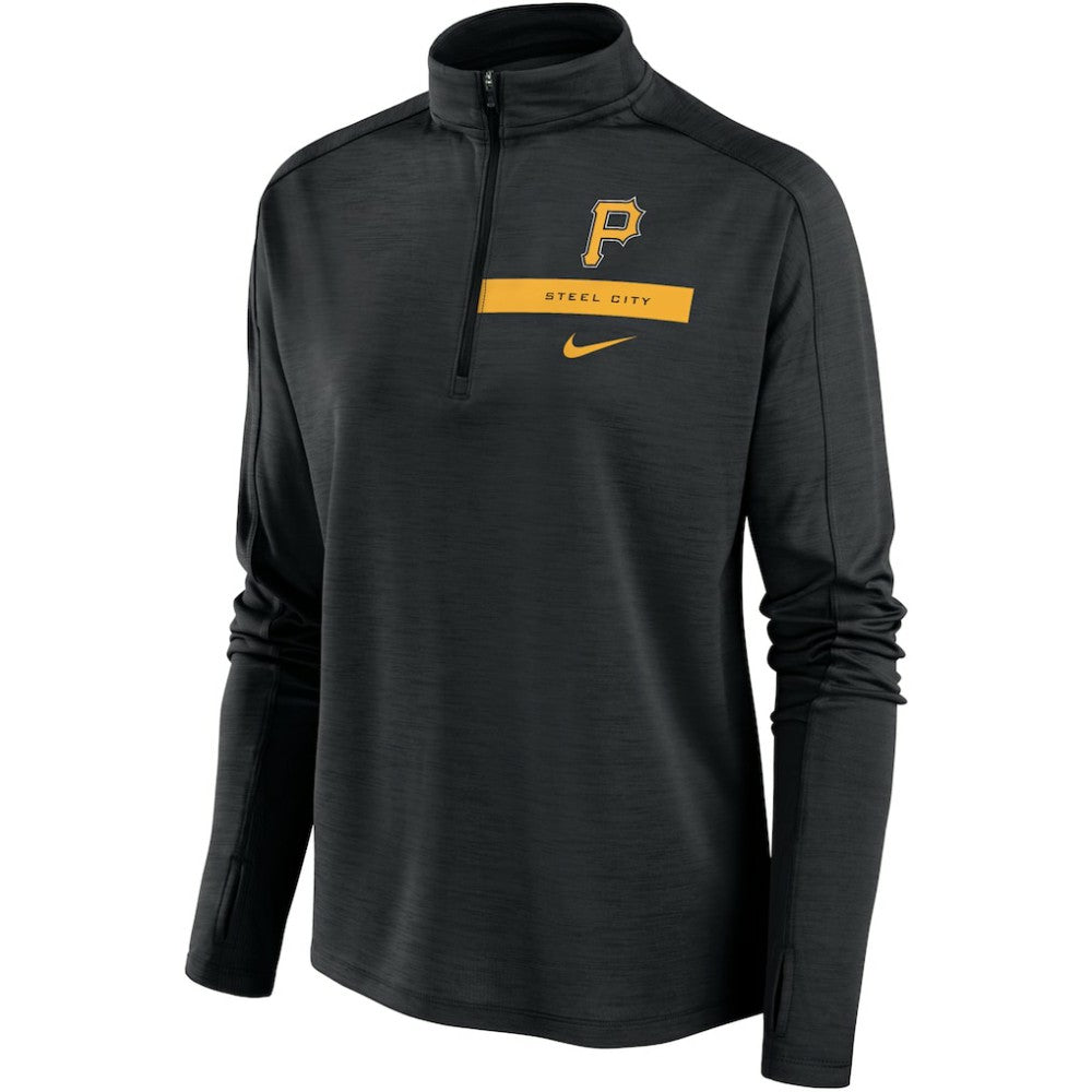 Pittsburgh Pirates Nike Women's Primetime Local Touch Pacer Quarter-Zip Top - Black - Nike Online