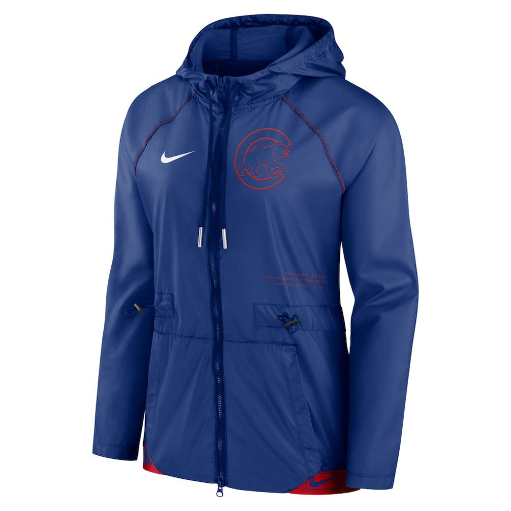 Chicago Cubs Nike Women's Statement Raglan Full-Zip Hoodie Jacket - Royal/Red - Nike on Sale