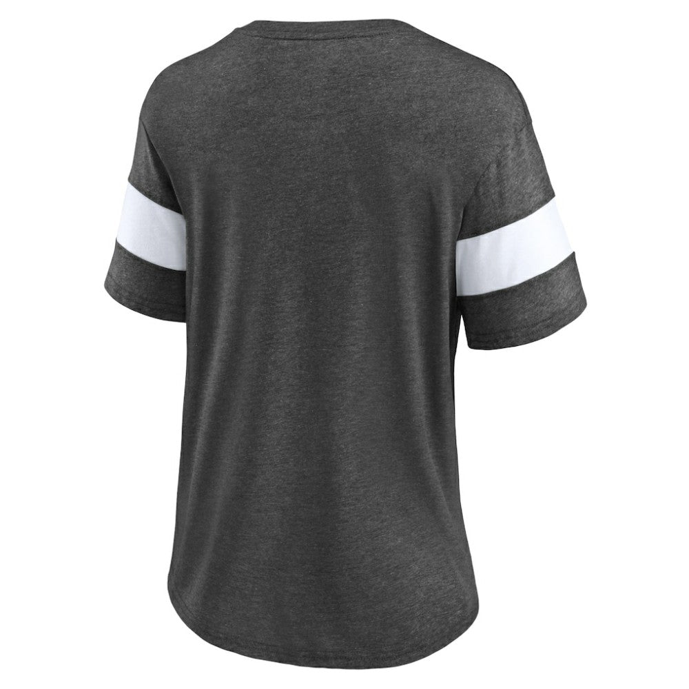 San Francisco Giants Fanatics Women's Wordmark V-Neck Tri-Blend T-Shirt - Heathered Charcoal - Fanatics Discount