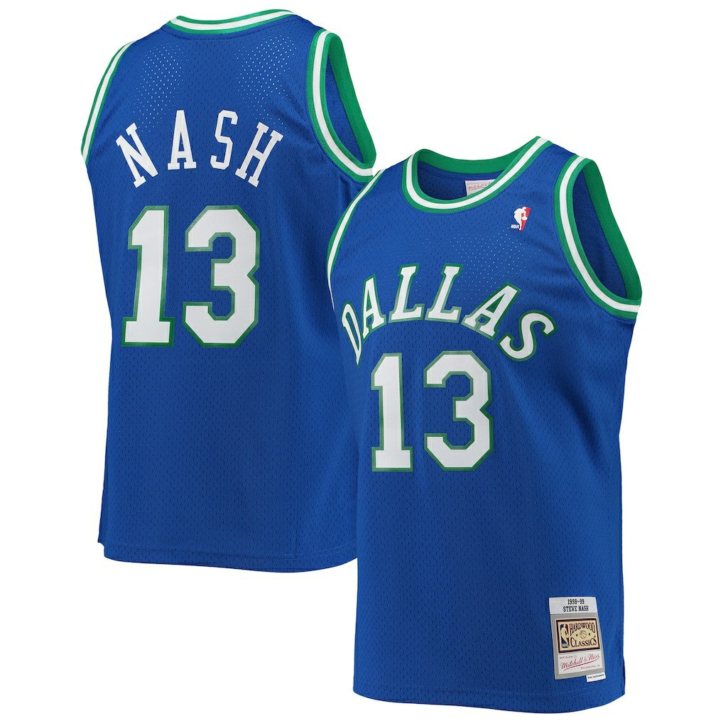 Steve Nash Dallas Mavericks 1998/99 Hardwood Classics Swingman Jersey for sale Blue | Mitchell & Ness