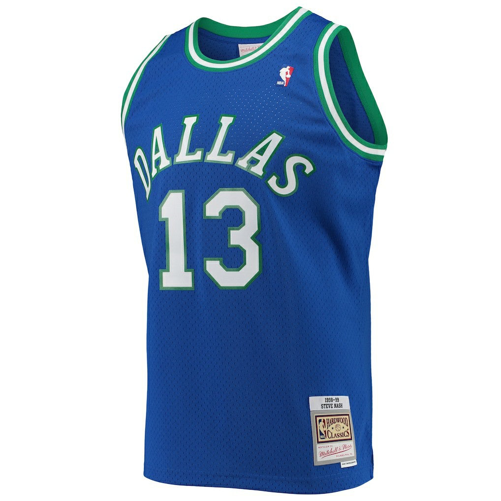Steve Nash Dallas Mavericks 1998/99 Hardwood Classics Swingman Jersey for sale Blue | Mitchell & Ness
