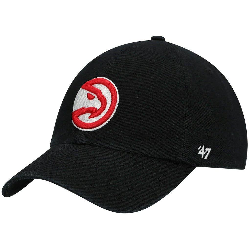 Atlanta Hawks '47 Core Logo Clean Up Adjustable Hat Black | 47 brand discount