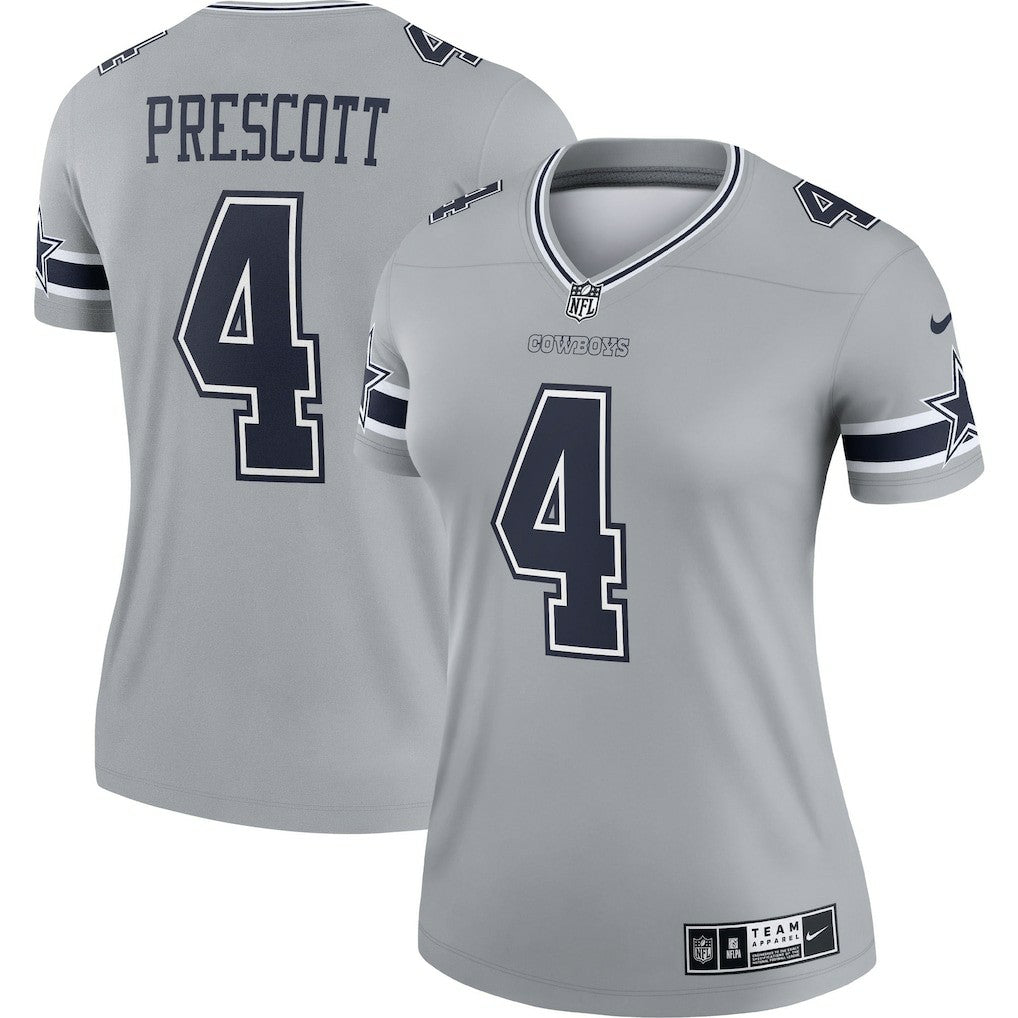 Nike Dak Prescott Dallas Cowboys Women's Legend Player Performance Top Gray