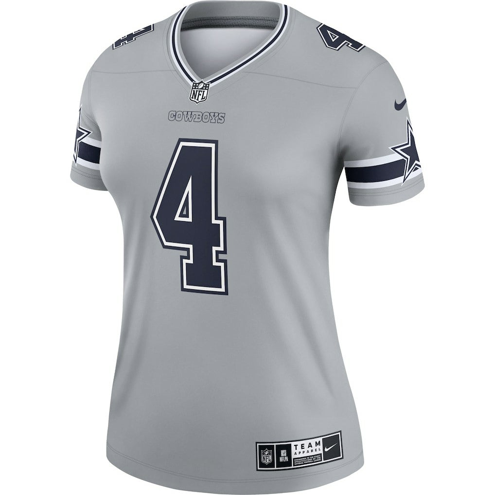 Nike Dak Prescott Dallas Cowboys Women's Legend Player Performance Top Gray