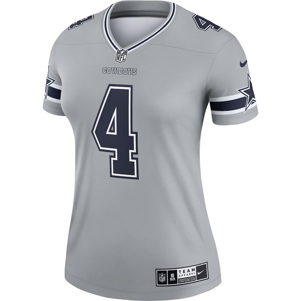 Nike Dak Prescott Dallas Cowboys Women's Legend Player Performance Top Gray