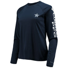 Columbia Dallas Cowboys Women's Tidal Omni-Shade Raglan Long Sleeve T-Shirt Navy/White