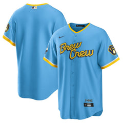 Milwaukee Brewers Nike City Connect Replica Team Jersey - Powder Blue - Nike Discount