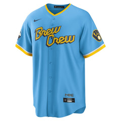 Milwaukee Brewers Nike City Connect Replica Team Jersey - Powder Blue - Nike Discount