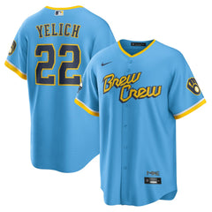 Christian Yelich Milwaukee Brewers Nike City Connect Replica Player Jersey - Powder Blue - Nike Lifestyle