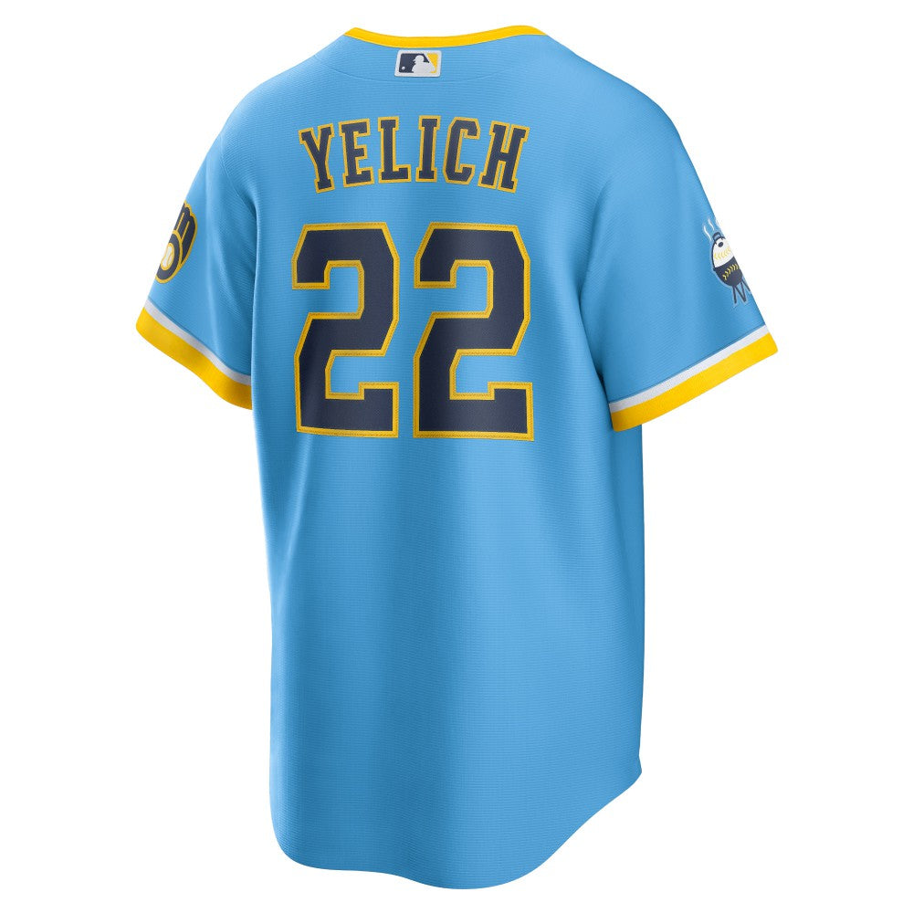 Christian Yelich Milwaukee Brewers Nike City Connect Replica Player Jersey - Powder Blue - Nike Lifestyle